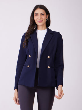 LivIn Double Breasted Blazer - Navy Blue