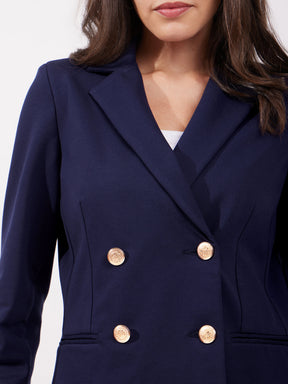 LivIn Double Breasted Blazer - Navy Blue