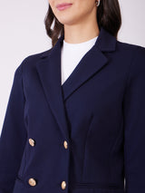 LivIn Double Breasted Blazer - Navy Blue