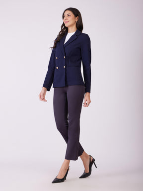 LivIn Double Breasted Blazer - Navy Blue