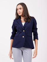 LivIn Single Breasted Blazer - Navy Blue