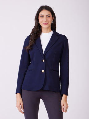 LivIn Single Breasted Blazer - Navy Blue