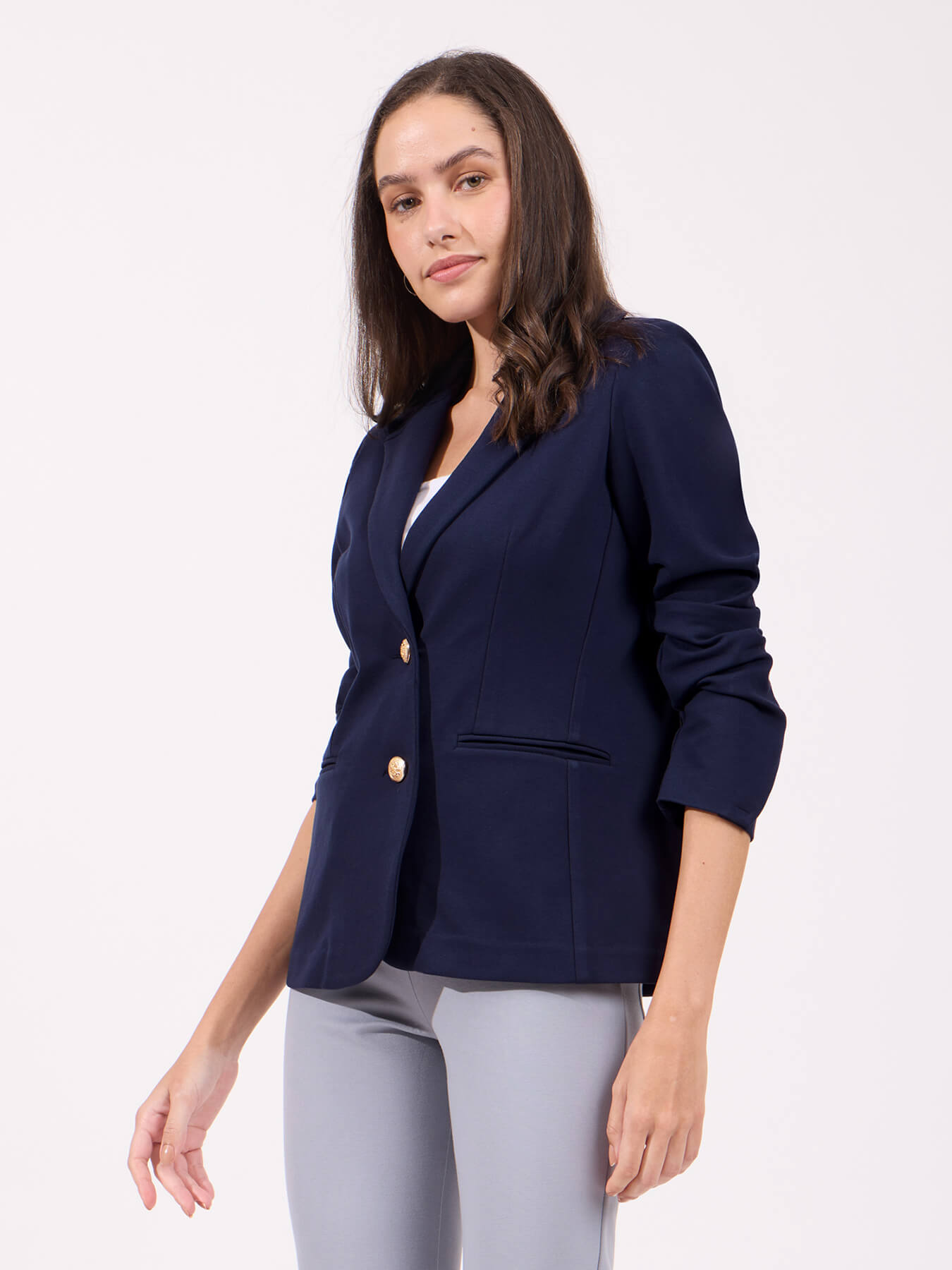 LivIn Single Breasted Blazer - Navy Blue