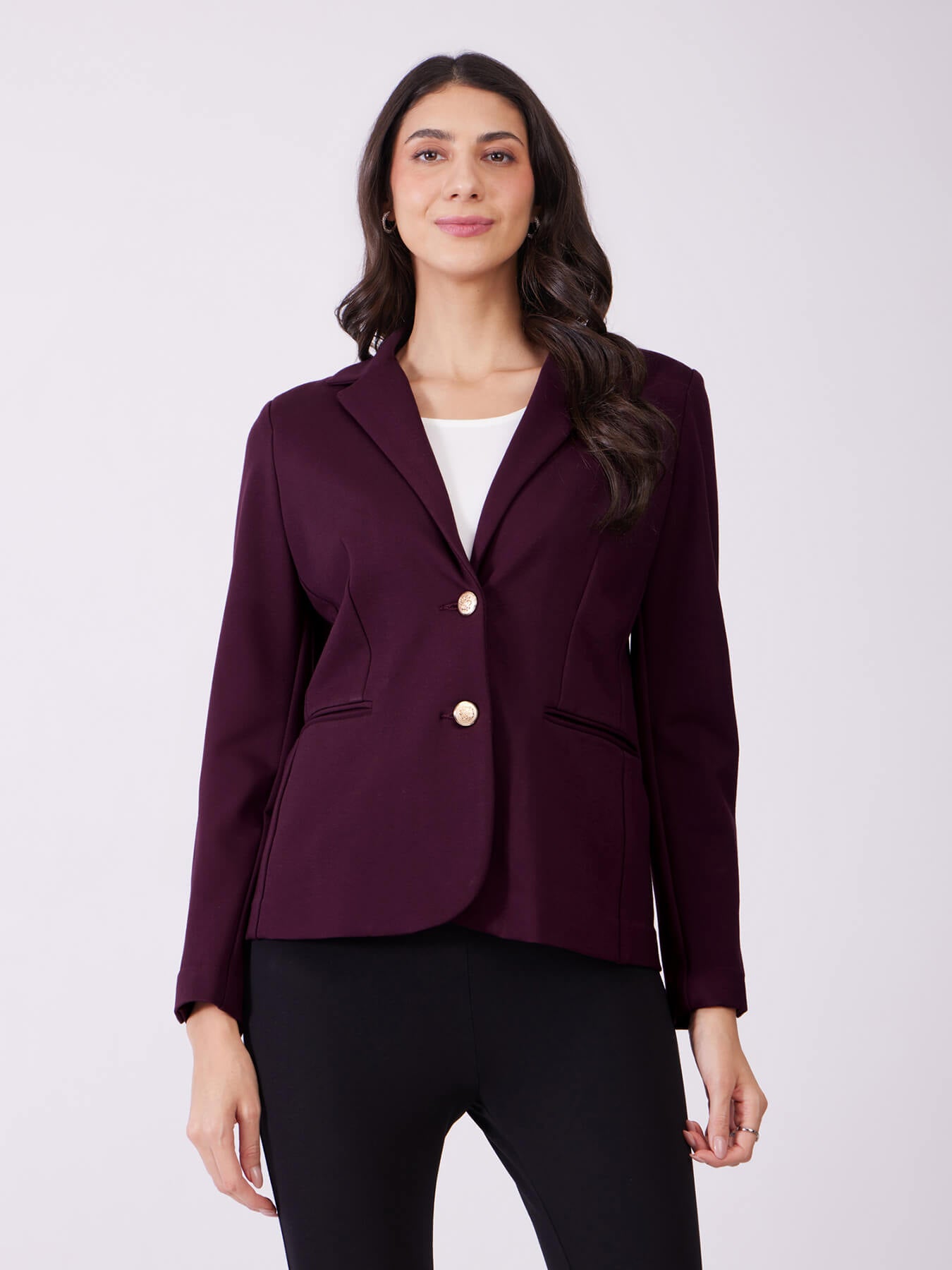 LivIn Single Breasted Blazer - Maroon