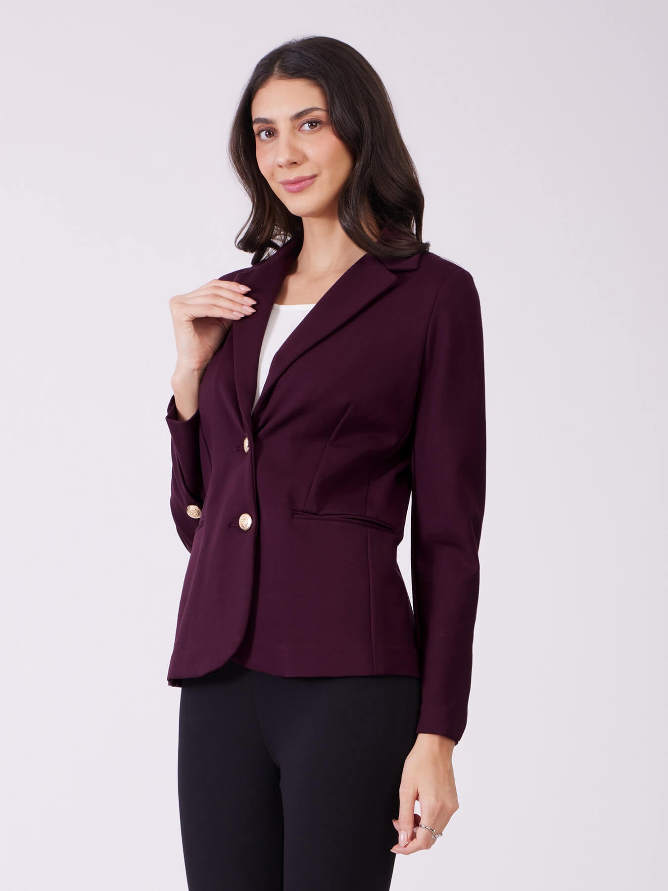 LivIn Single Breasted Blazer - Maroon