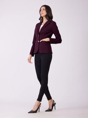 LivIn Single Breasted Blazer - Maroon