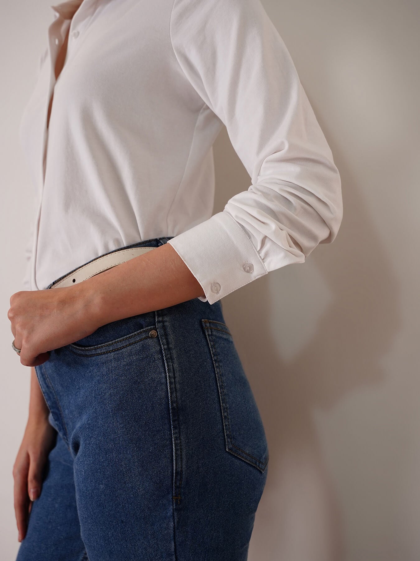 Cotton Knitted Shirt -White