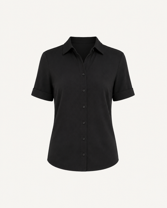 Cotton Knitted Shirt -Black