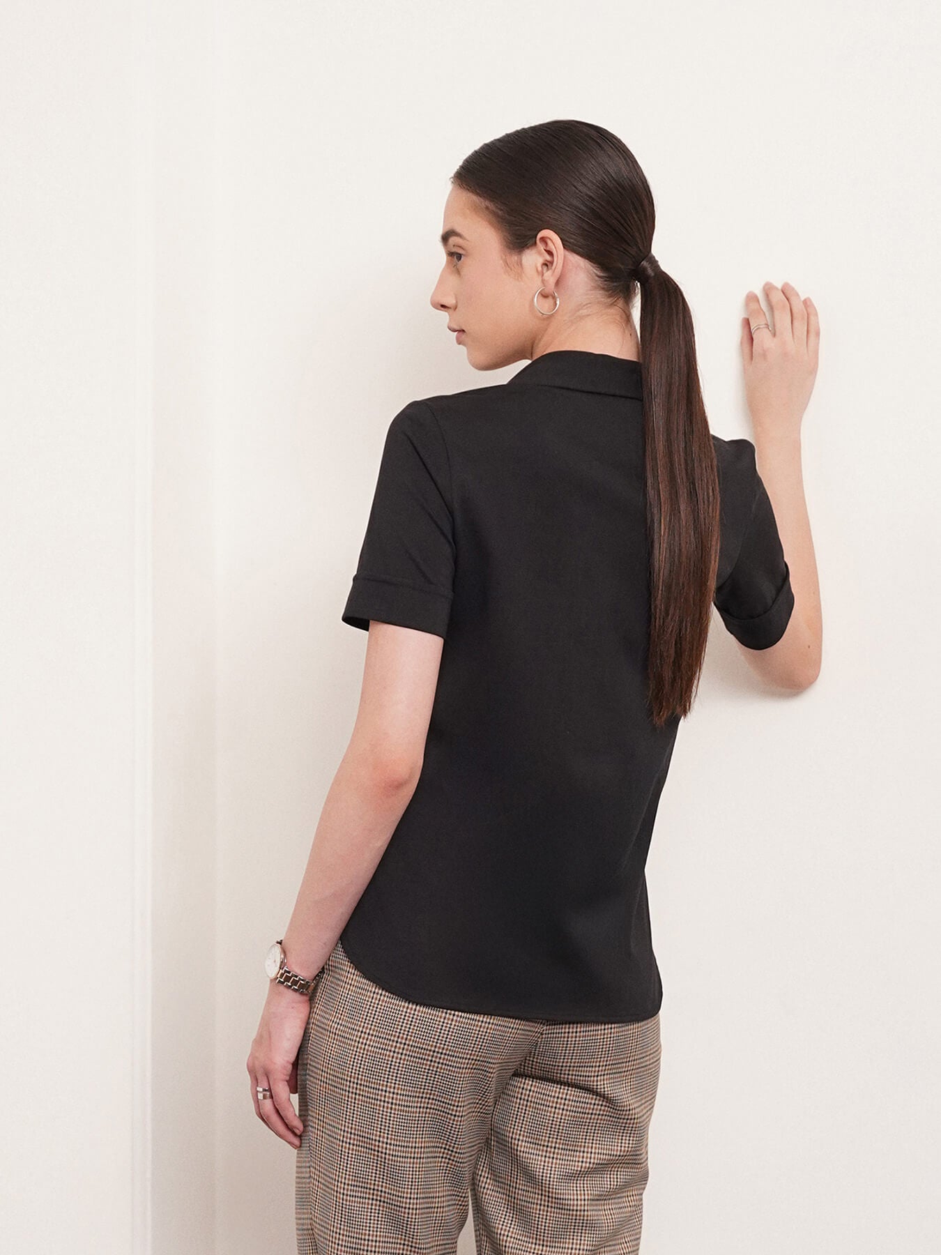 Cotton Knitted Shirt -Black