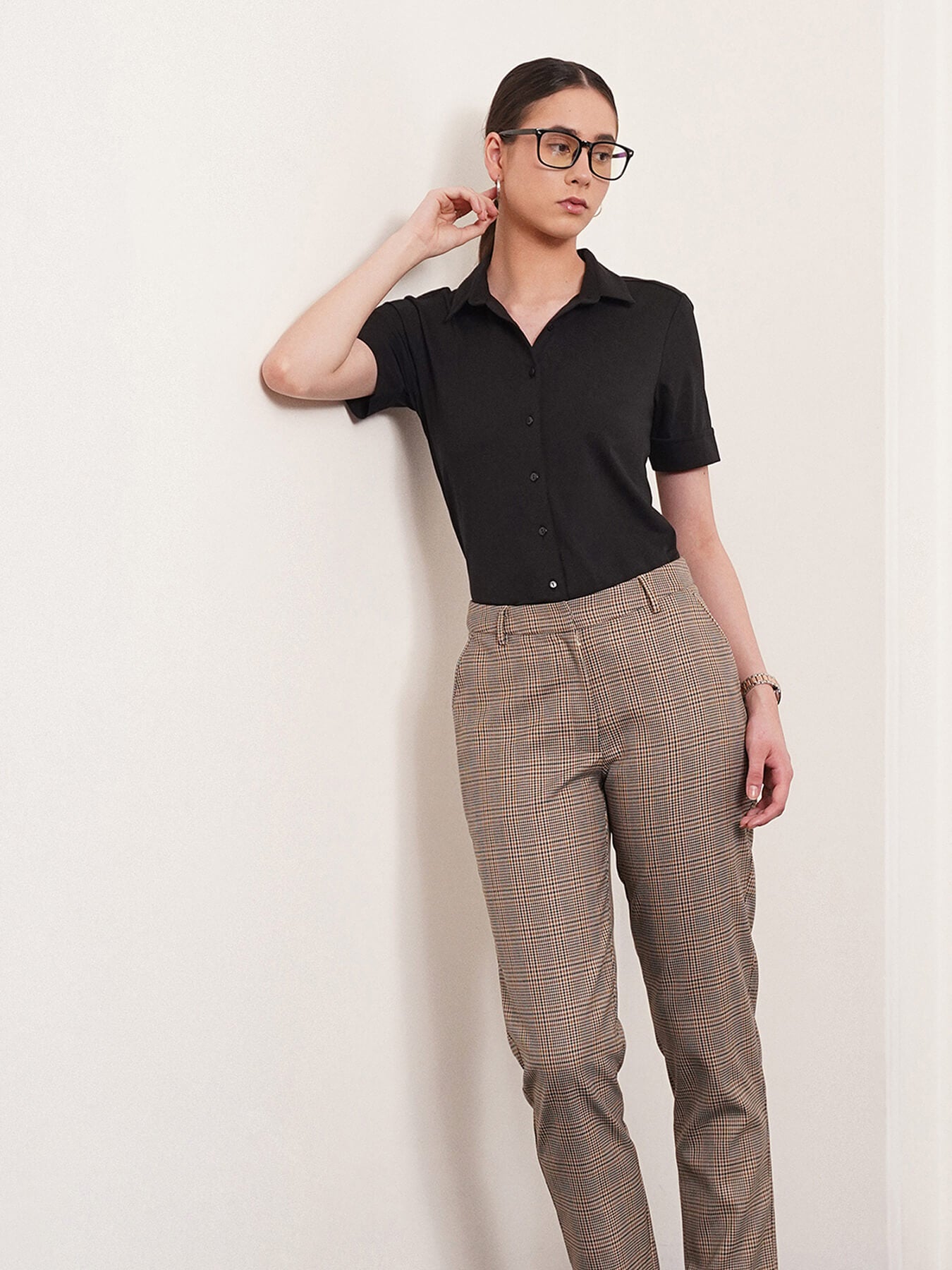 Cotton Knitted Shirt -Black