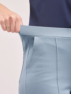 LivIn Straight Fit Cropped Pants - Grey