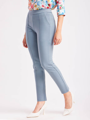 LivIn Straight Fit Cropped Pants - Grey