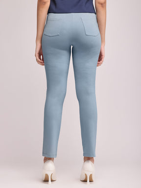 LivIn Straight Fit Cropped Pants - Grey