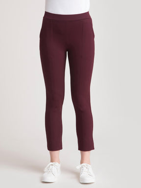 LivIn Straight Fit Cropped Pants - Maroon