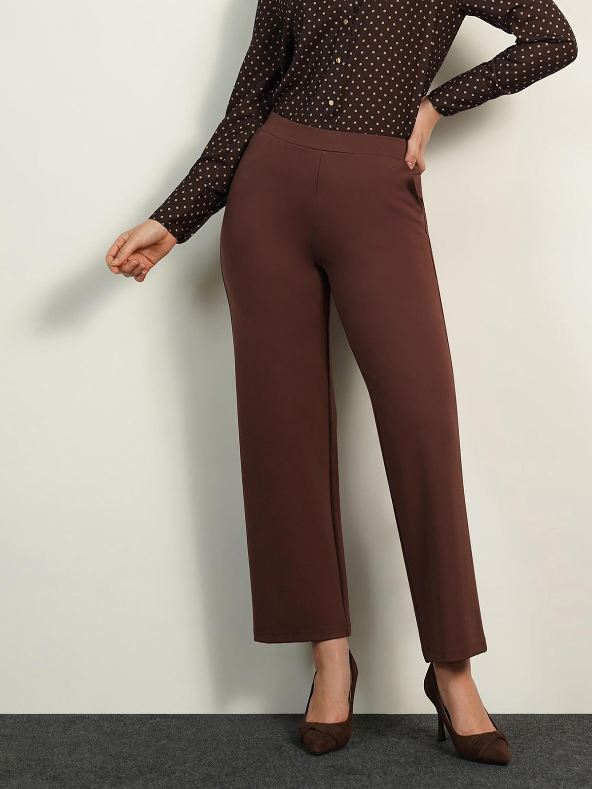 Livin Wide Leg Pants - Brown