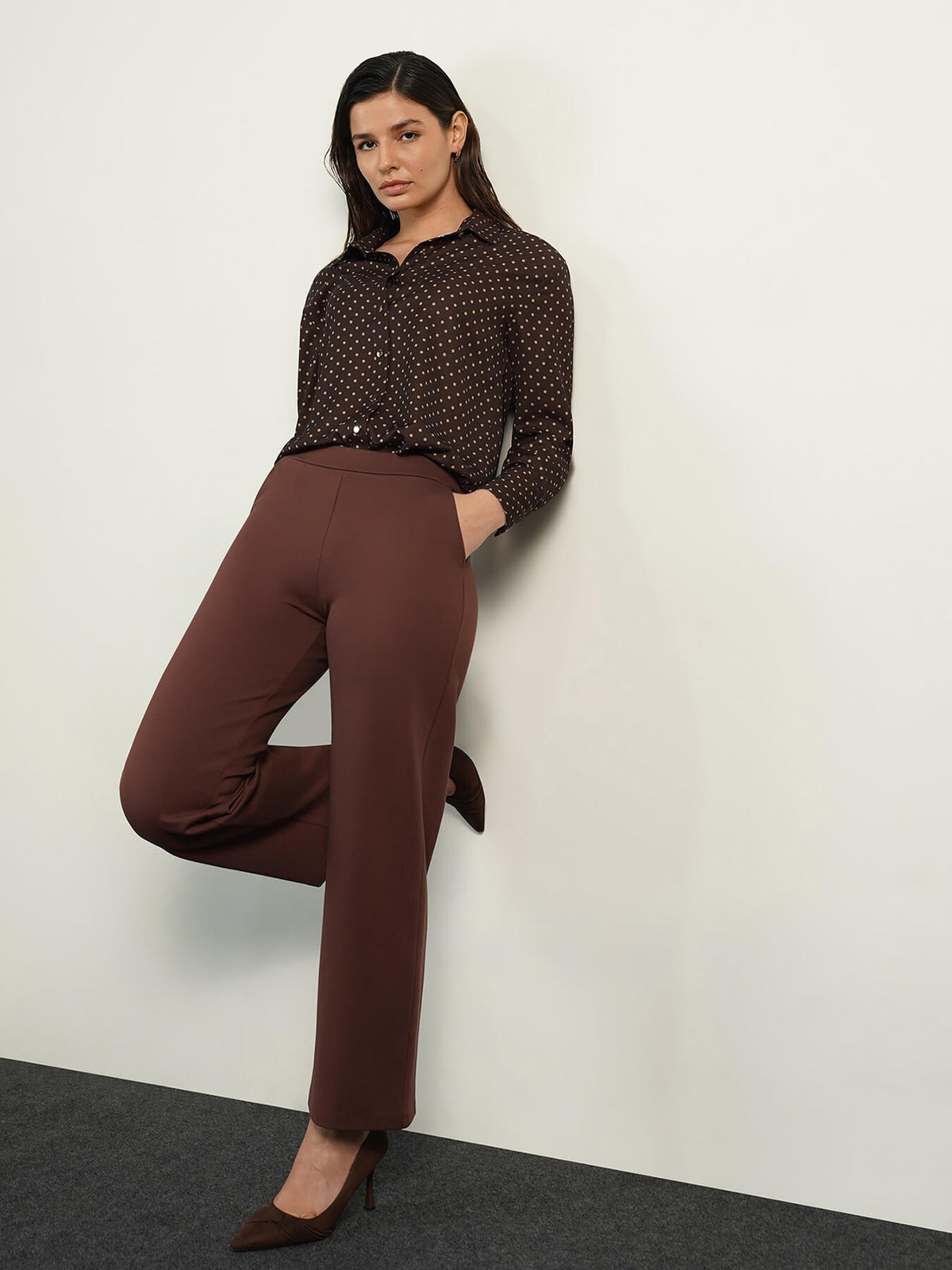 Livin Wide Leg Pants - Brown