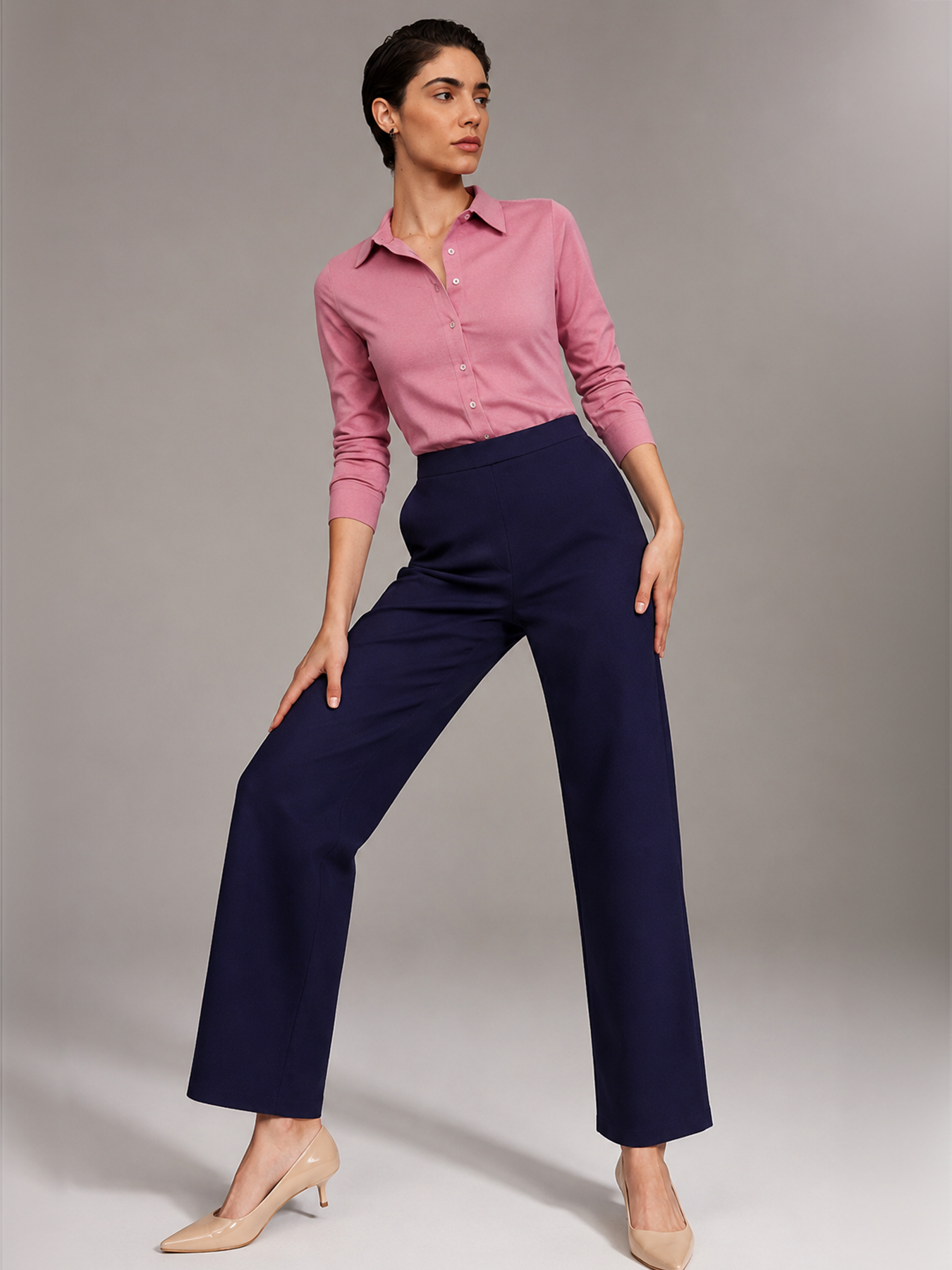 LivIn Wide Leg Pants - Navy