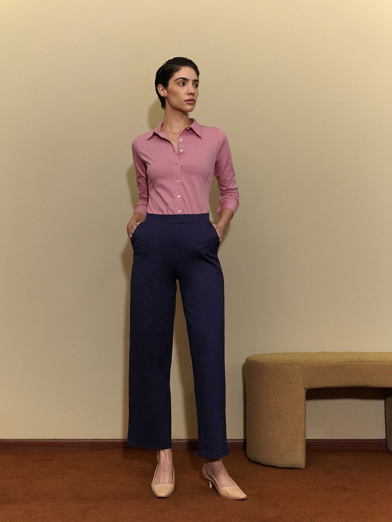 LivIn Wide Leg Pants - Navy