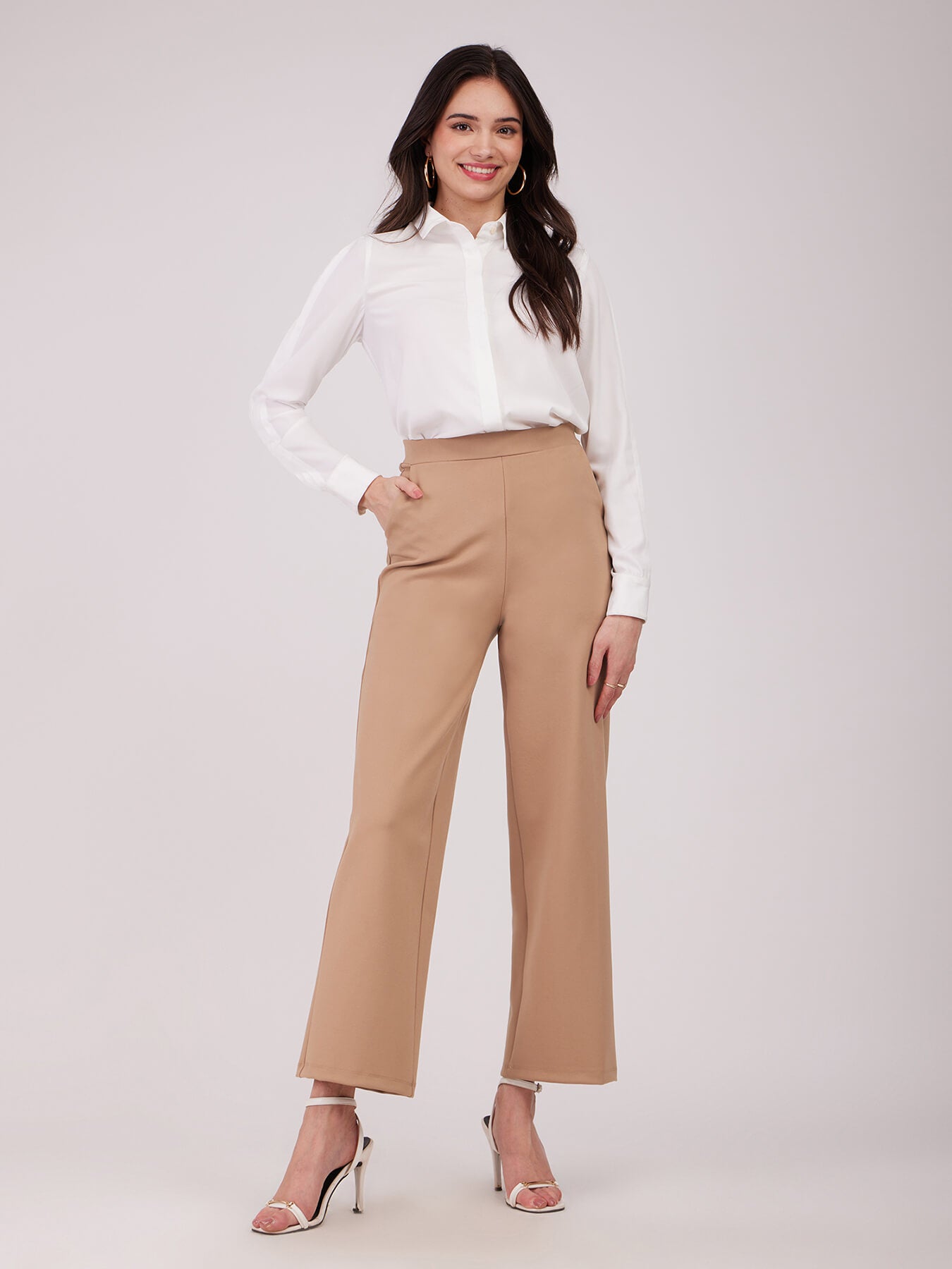 LivIn Wide Leg Pants - Beige