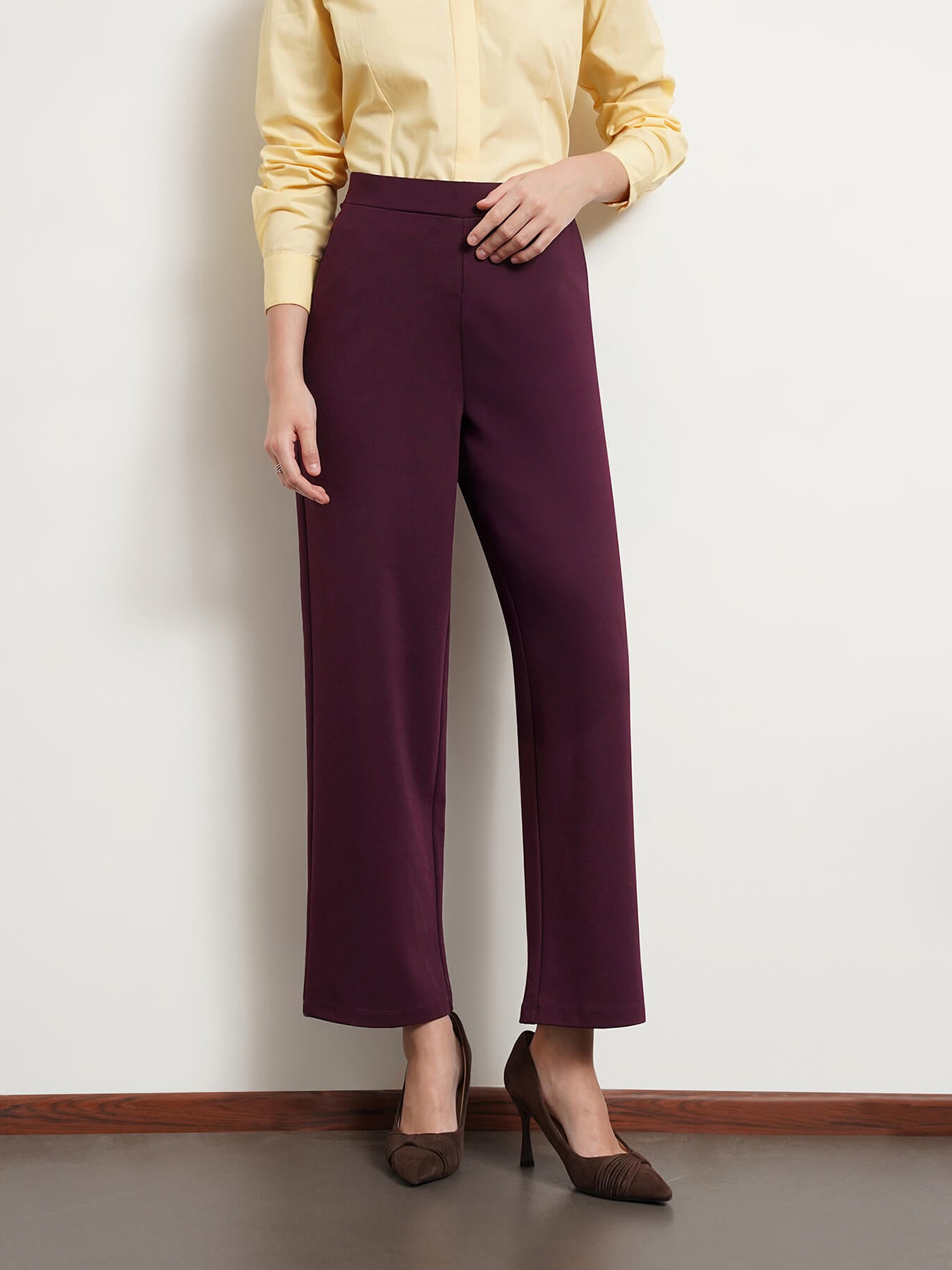 LivIn Air Wide Leg Pants - Maroon