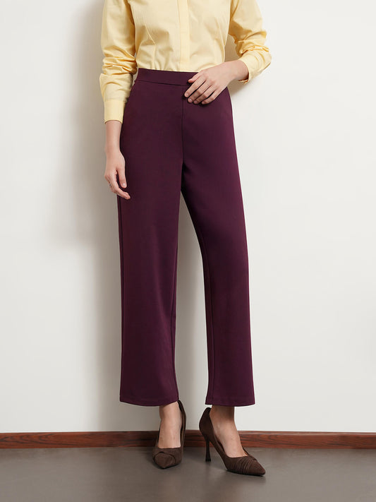 LivIn Air Wide Leg Pants - Maroon