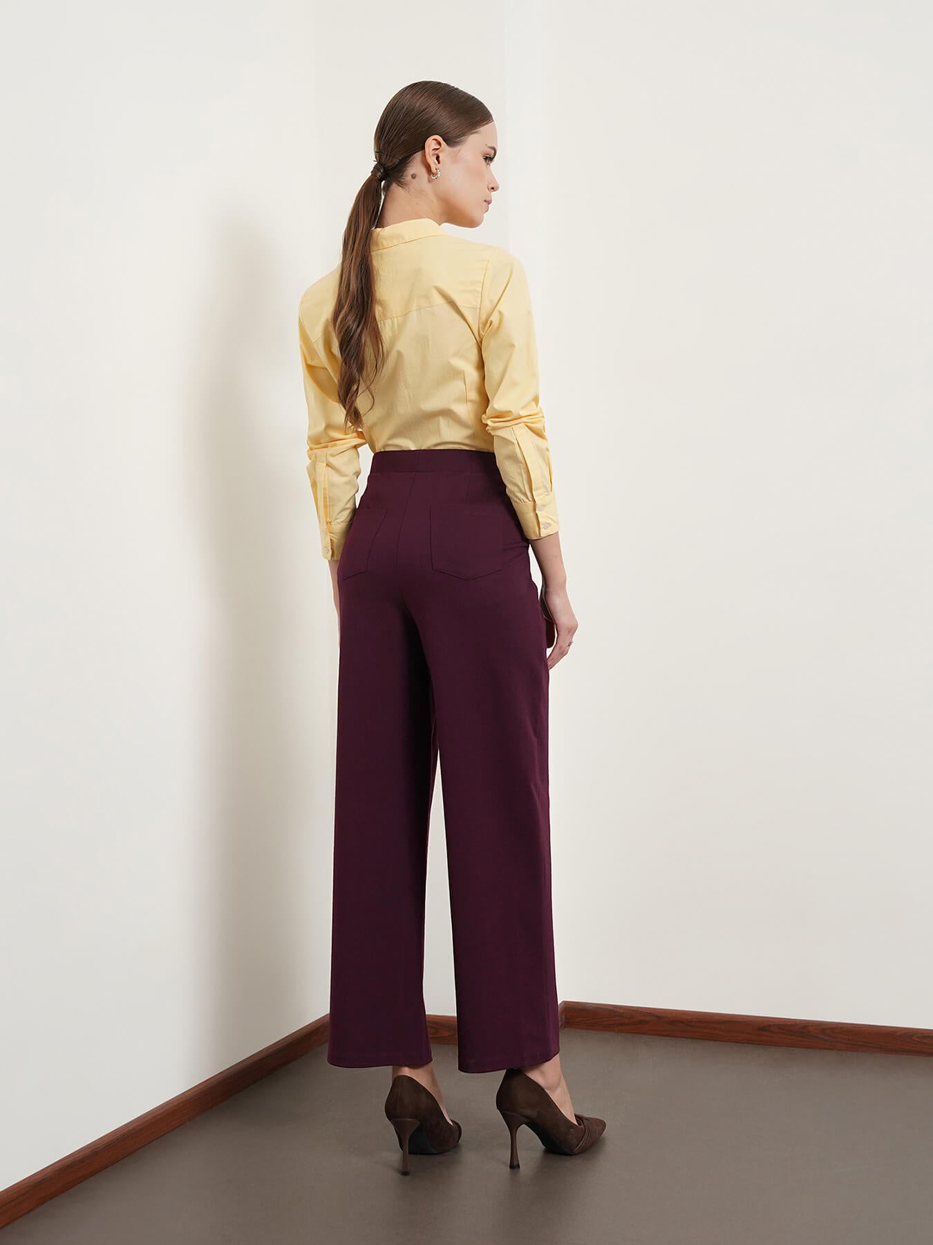 LivIn Air Wide Leg Pants - Maroon