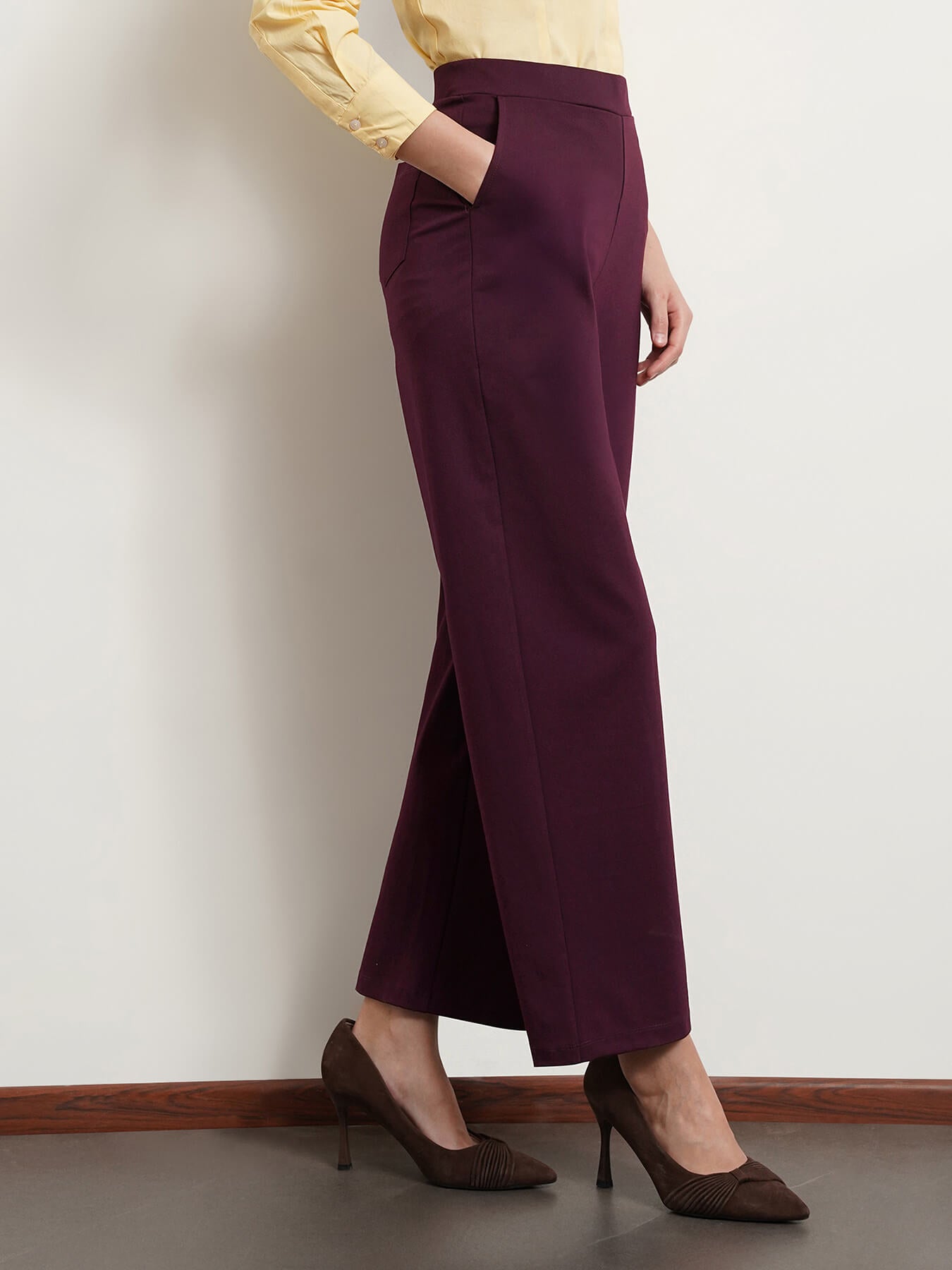 LivIn Air Wide Leg Pants - Maroon