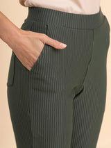 LivIn Striped Bootcut Pants - Olive