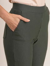 LivIn Striped Straight Pants - Olive
