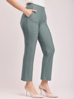 LivIn Striped Bootcut Pants - Sap Green