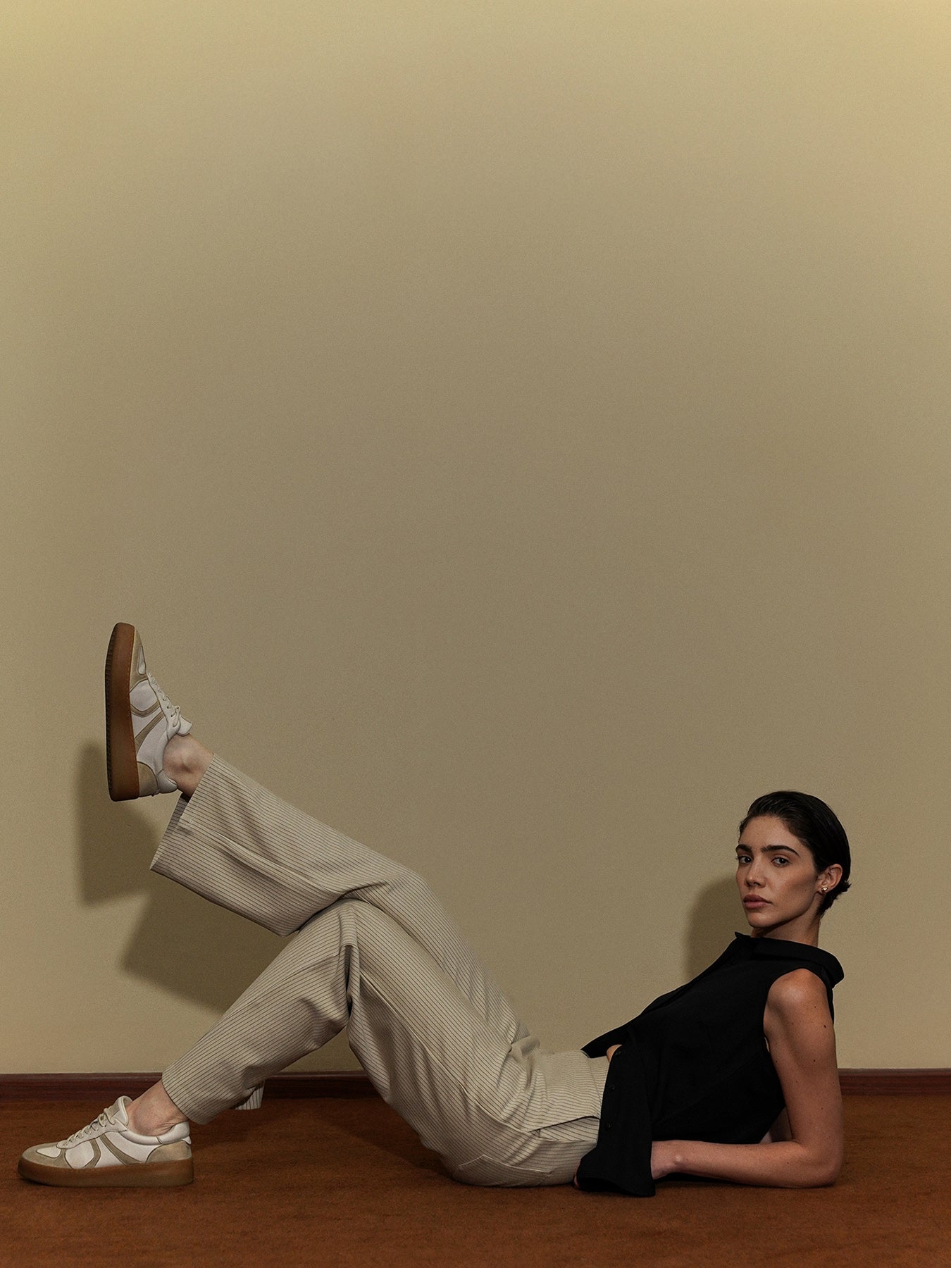 LivIn Striped Wide Leg Pants - Beige