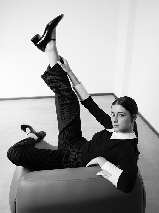 LivIn Striped Wide Leg Pants - Black