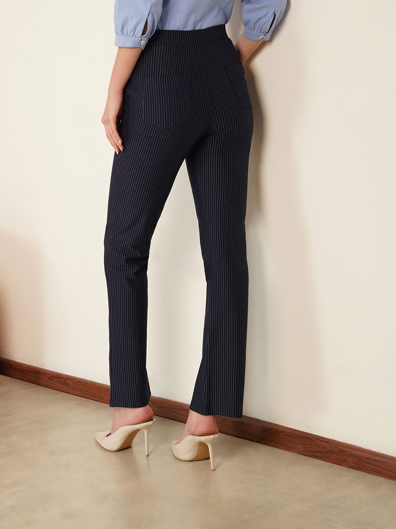 LivIn Striped Bootcut Pants - Navy