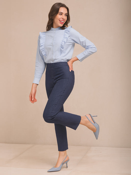 LivIn Striped Bootcut Pants - Navy