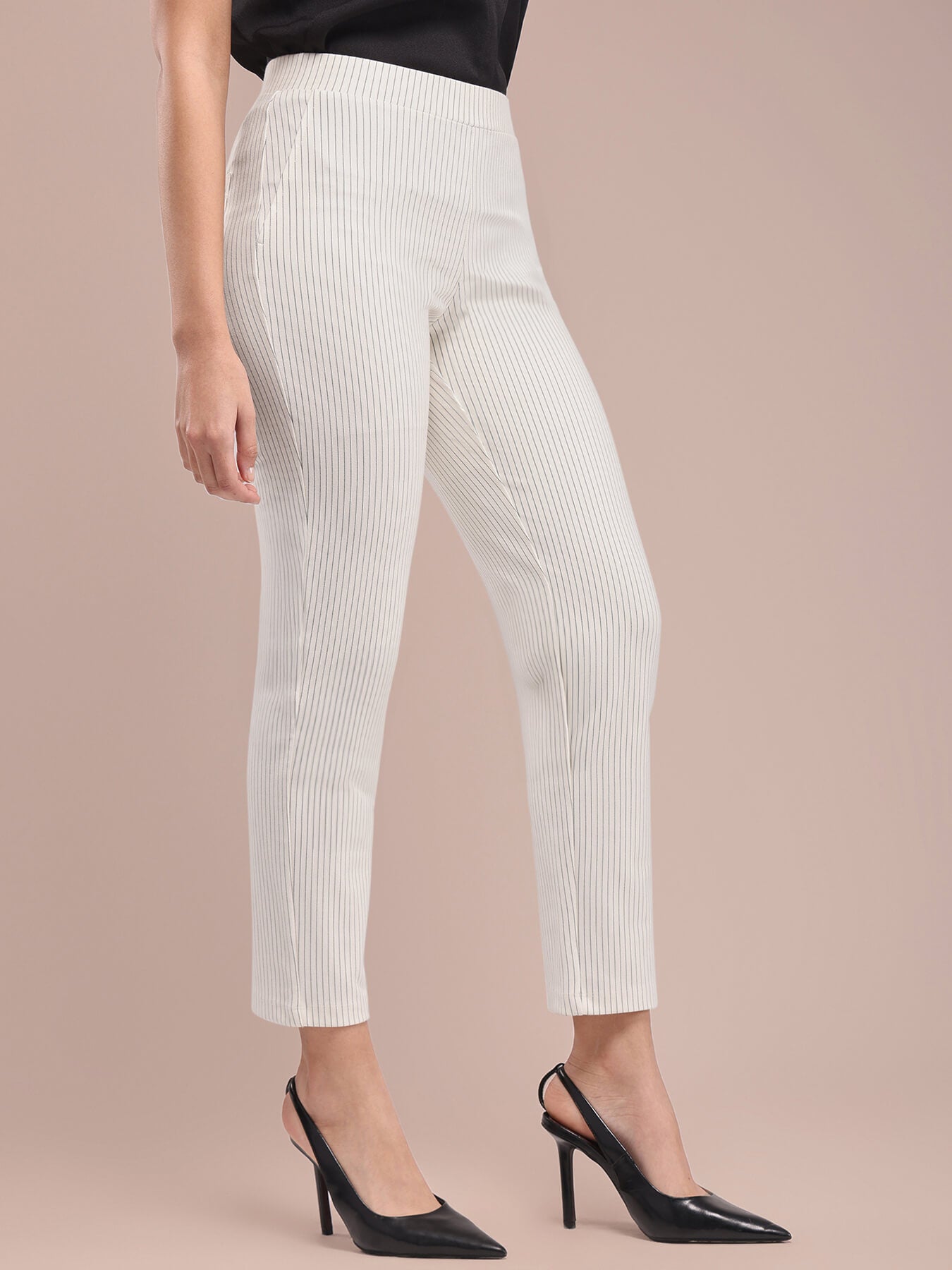 LivIn Striped Straight Pants - Off White