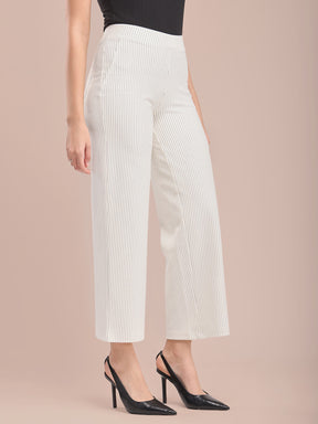 LivIn Striped Wide Leg Pants - Off White