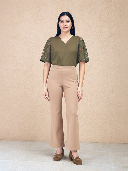 LivIn Bootcut Pants - Beige