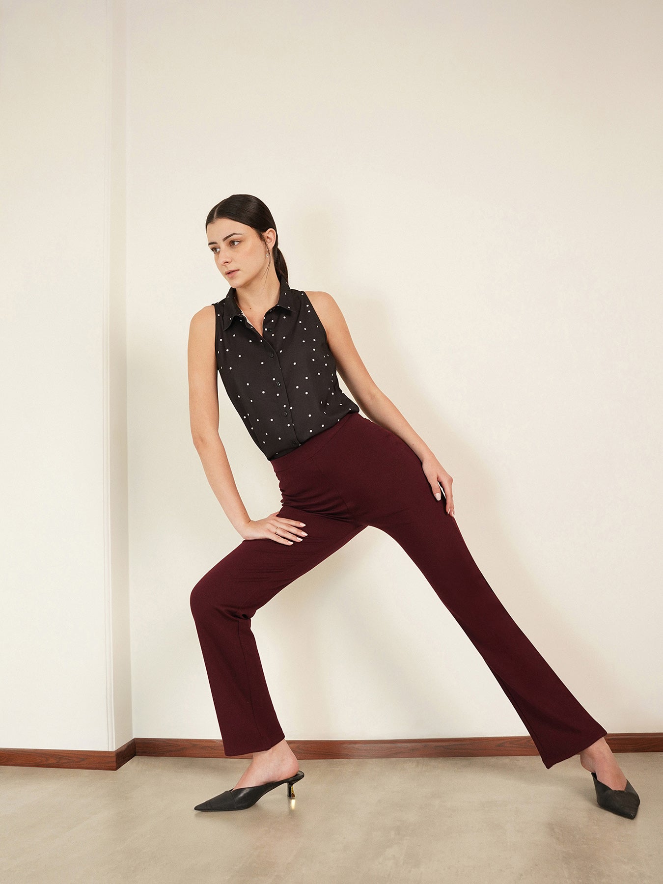 LivIn Bootcut Pants - Wine