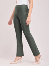 LivIn Striped Bootcut Pants - Olive