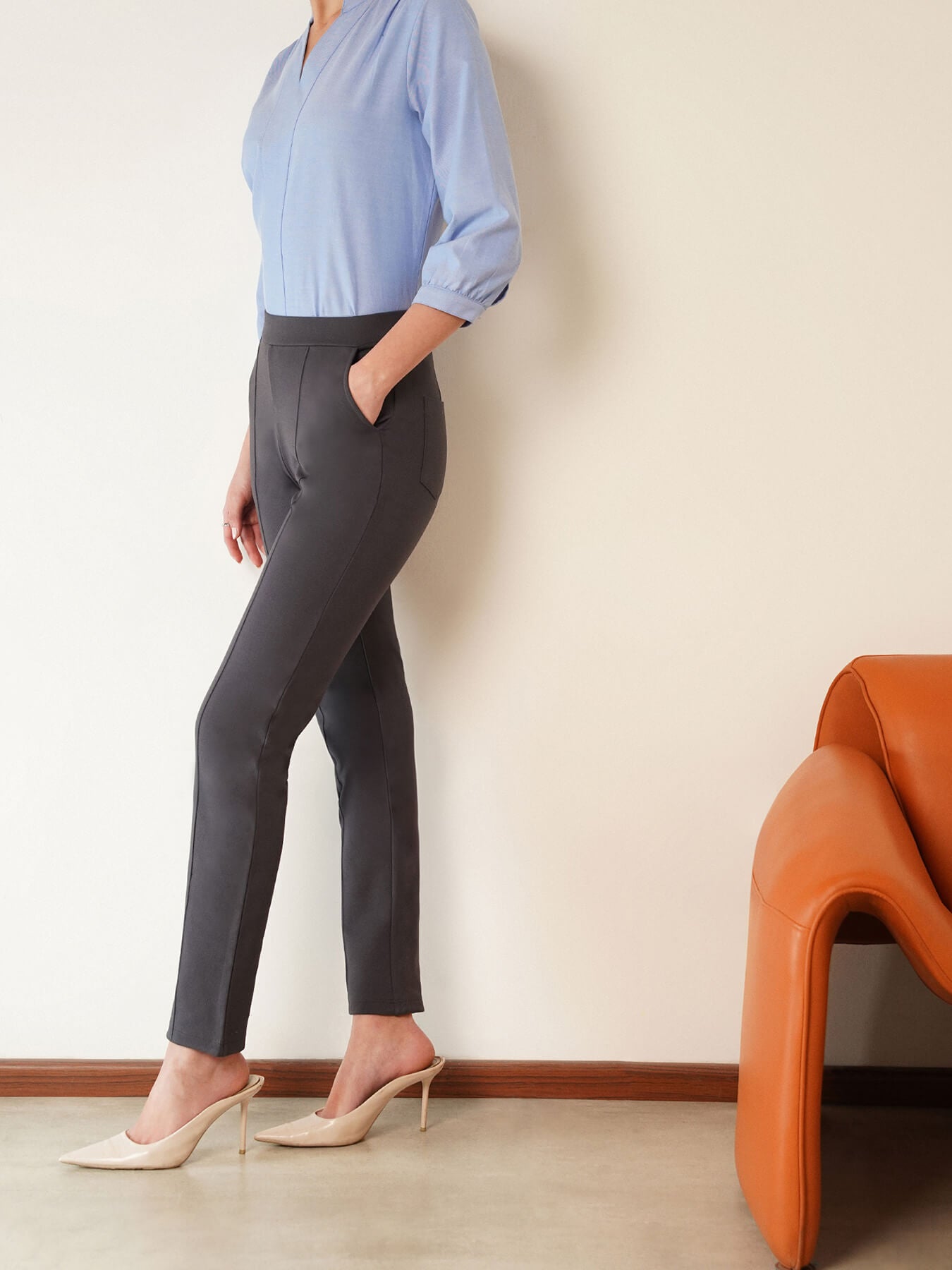 LivIn Straight Fit Pants - Dark Grey
