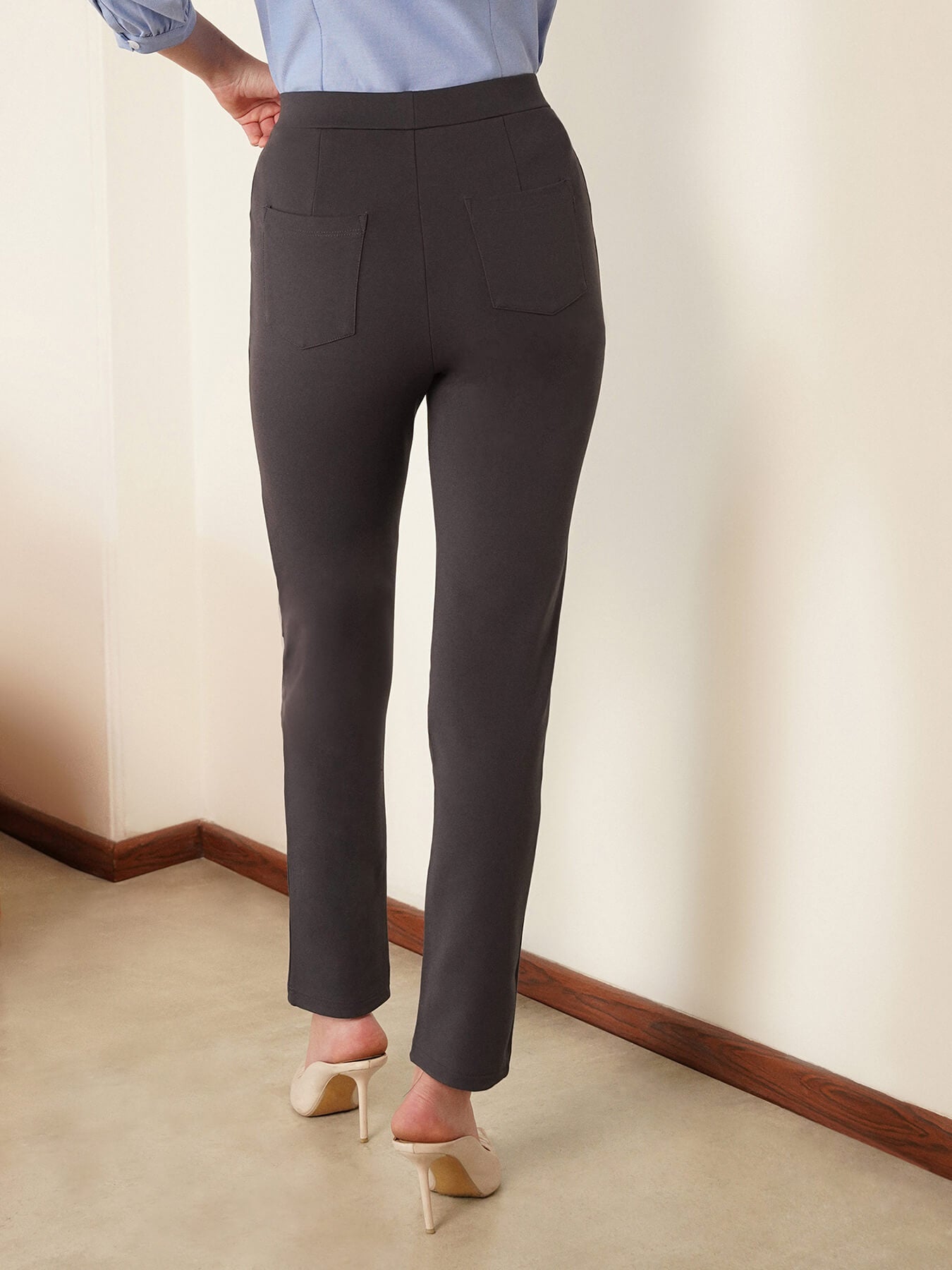LivIn Straight Fit Pants - Dark Grey