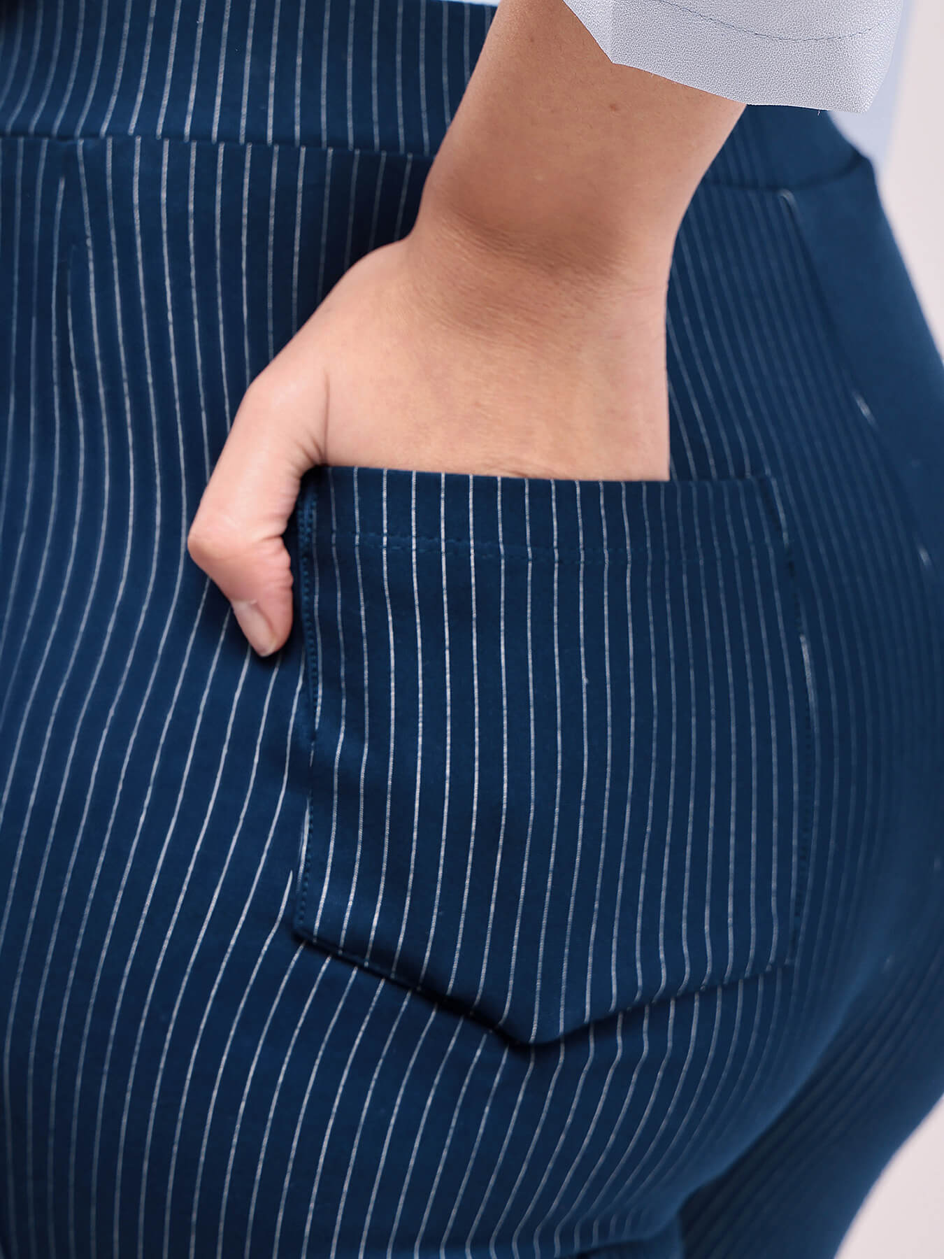LivIn Striped Straight Pants - Navy