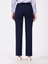 LivIn Bootcut Pants With Buckle - Navy Blue