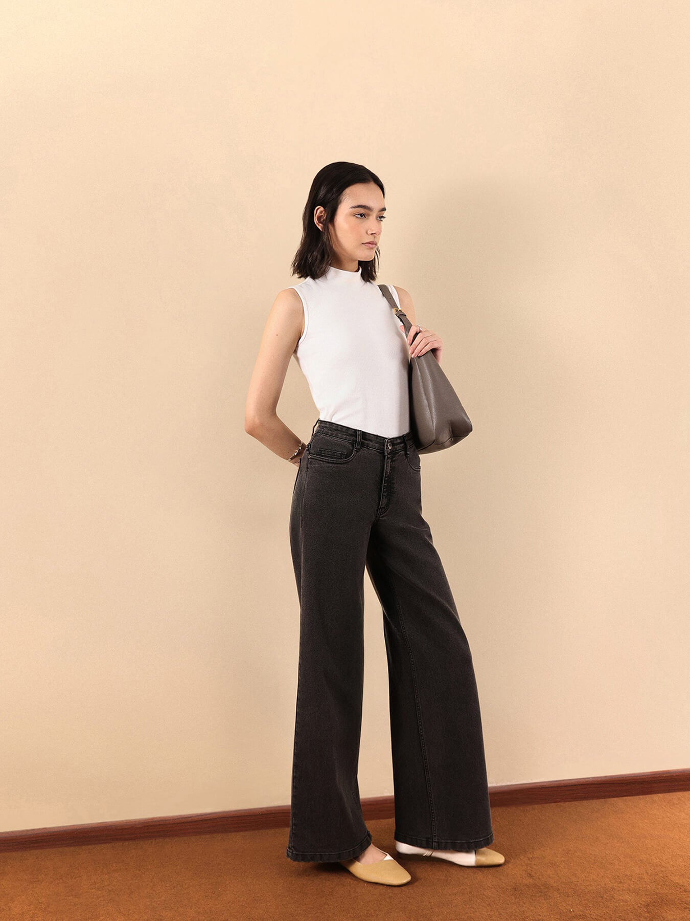 Cotton Sleeveless Rib Tee - White