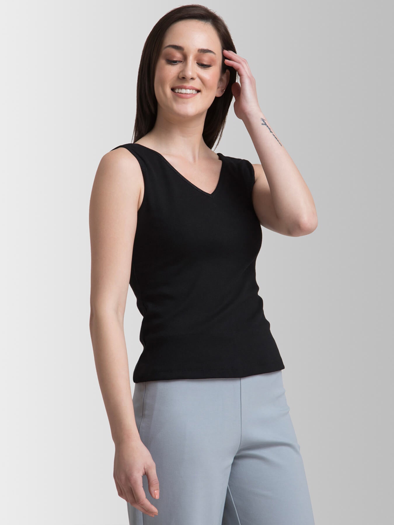 Cotton LivIn Camisole - Black
