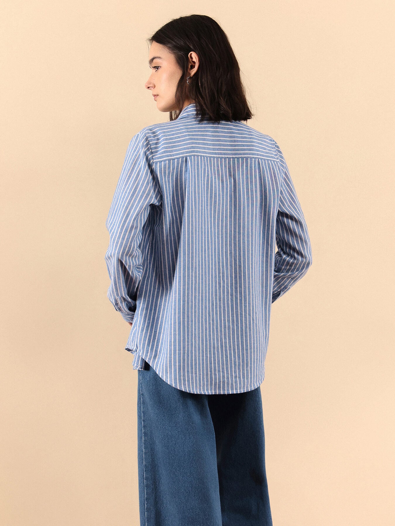 Cotton Striped Shirt - Blue