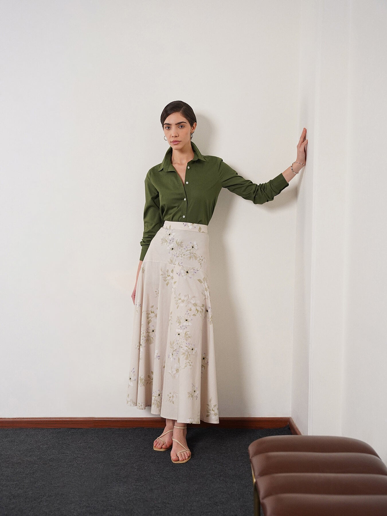 Pure Cotton Shirt - Olive