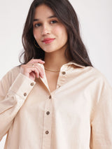 Linen Oversized Shirt - Beige