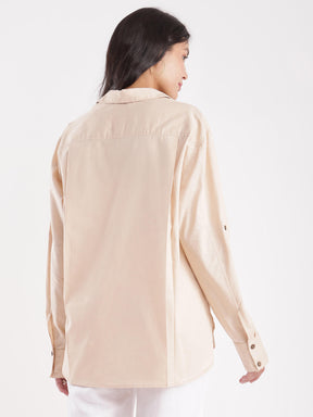 Linen Oversized Shirt - Beige