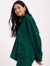 Linen Oversized Shirt - Emerald Green